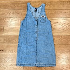 Vintage Looney Tunes Women’s Size Small Denim Jean Tank Dress Embroidered Small